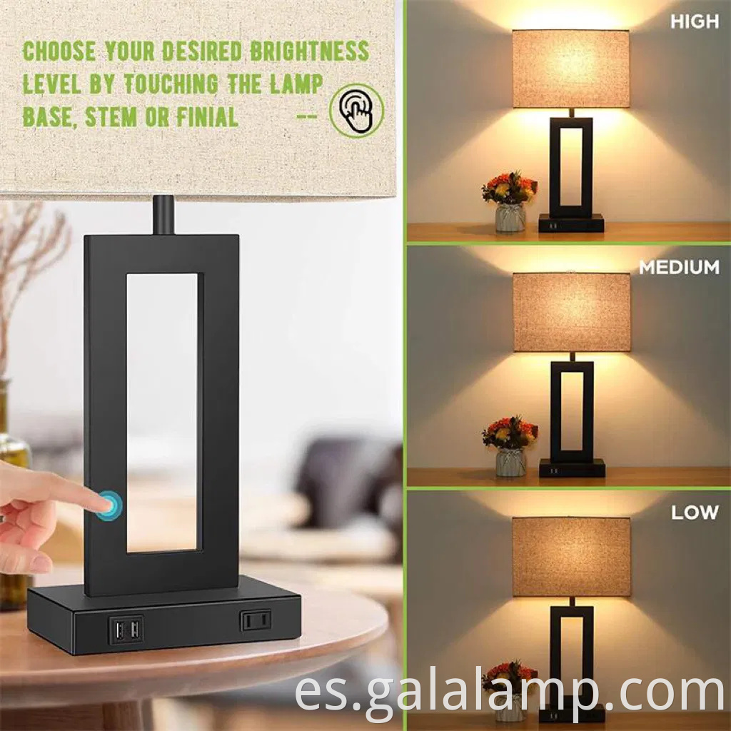 Lámpara de escritorio LED blanca elegante para elegancia moderna de dormitorio